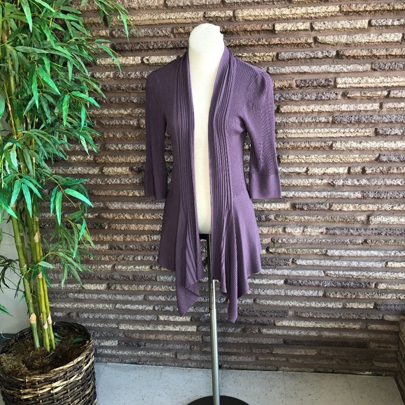 Soft Surroundings Purple Open Drape Cardigan - Picture 2 of 7